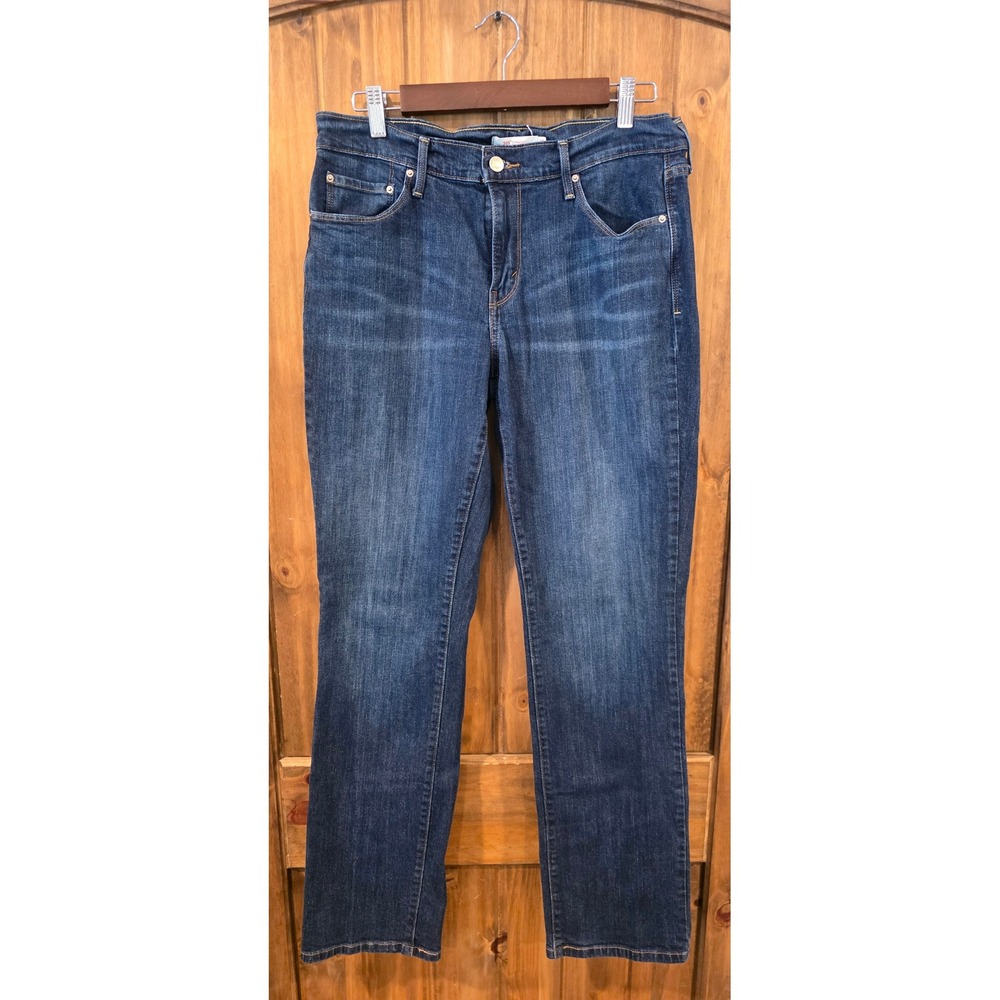 Levi's 505 Straight Leg Jeans Women 30 Blue Excellent Medium Wash Denim